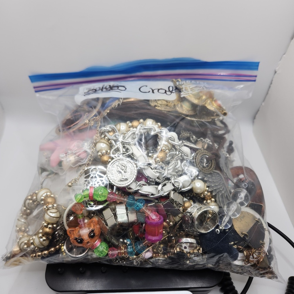 5 LB Bulk Jewelry Lot Scrap Craft Wearable Repurpose Upcycle Beads Chains DIY